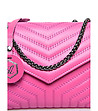 Малка дамска кожена чанта в нюанс на цвят фуксия Telmia-2 снимка