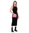 Малка дамска кожена чанта в нюанс на цвят фуксия Telmia-4 снимка