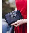 Малък черен дамски портфейл от еко кожа-4 снимка