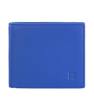 Мъжки портфейл от естествена кожа в синьо с RFID защита Tullio снимка