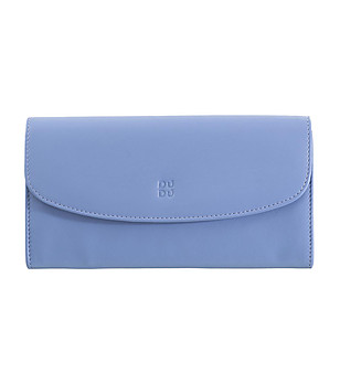 Дамски портфейл от естествена кожа в пастелно синьо Gandia с RFID защита снимка
