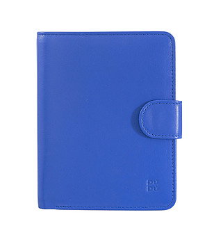 Портфейл от естествена кожа в синьо Marbella RFID защита снимка