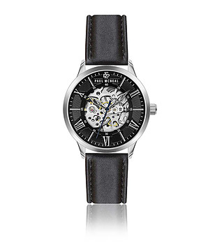 Мъжки часовник скелетон в сребристо и черно Prosperity снимка
