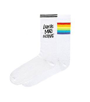 Комплект от 2 чифта бели мъжки памучни чорапи снимка