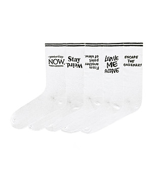 Комплект от 4 чифта мъжки памучни бели чорапи Hino снимка