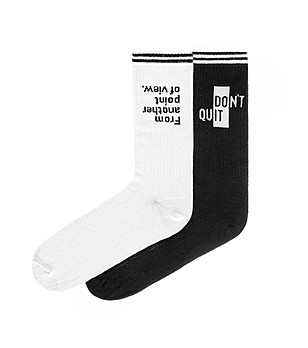 Комплект от 2 чифта дамски памучни чорапи снимка