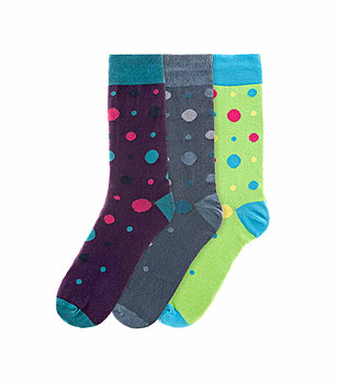 Комплект от 3 чифта мъжки памучни чорапи Shura снимка