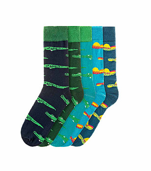 Комплект от 5 чифта мъжки памучни чорапи Grego снимка