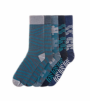 Комплект от 5 чифта мъжки памучни чорапи Sandro снимка