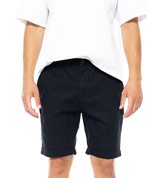 Черен мъжки памучен къс панталон Trev снимка