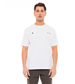 Мъжка памучна тениска в бял цвят с надпис Erik снимка