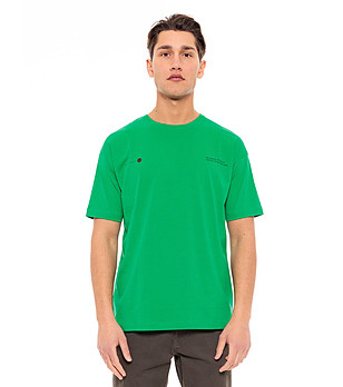 Мъжка памучна тениска в зелен цвят с надпис Chester снимка