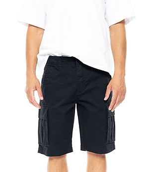 Мъжки къс памучен панталон в черно Carl снимка