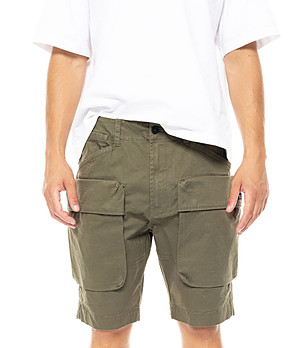 Мъжки памучни къси панталони в цвят каки Derek снимка