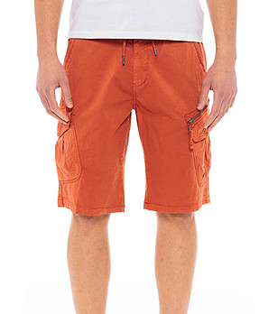 Оранжев мъжки памучен карго панталон Lonnie снимка
