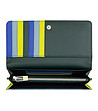 Дамски портфейл в синьо и цвят лайм от естествена кожа с с RFID защита-3 снимка