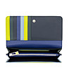 Дамски портфейл в синьо и цвят лайм от естествена кожа с с RFID защита-4 снимка