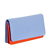 Дамски портфейл в синьо и оранжево от естествена кожа Canarie-2 снимка