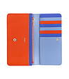 Дамски портфейл в синьо и оранжево от естествена кожа Canarie-3 снимка