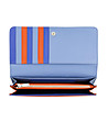 Дамски портфейл в синьо и оранжево от естествена кожа Canarie-4 снимка