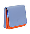Кожен малък портфейл в синьо и оранжево Flores-2 снимка