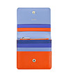 Кожен малък портфейл в синьо и оранжево Flores-3 снимка