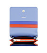 Кожен малък портфейл в синьо и оранжево Flores-4 снимка