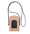 Чанта за телефон от естествена кожа в черно и бежово Minorca-1 снимка