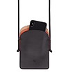 Чанта за телефон от естествена кожа в черно и бежово Minorca-2 снимка