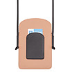 Чанта за телефон от естествена кожа в черно и бежово Minorca-3 снимка