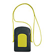 Чанта за телефон от естествена кожа в цвят лайм и тъмнозелено Minorca-1 снимка