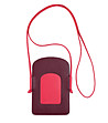 Чанта за телефон от естествена кожа в малина и бургунд Minorca-1 снимка