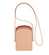 Чанта за телефон от естествена кожа в бежово и кафяво Minorca-0 снимка