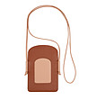 Чанта за телефон от естествена кожа в бежово и кафяво Minorca-1 снимка