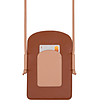 Чанта за телефон от естествена кожа в бежово и кафяво Minorca-3 снимка