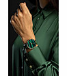 Дамски часовник в златисто и зелено Eliana-1 снимка