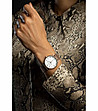 Розовозлатист дамски часовник с камъчета Hazel-1 снимка