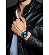 Сребрист мъжки часовник със син циферблат Noa-1 снимка