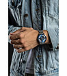 Мъжки часовник скелетон в сребристо и синьо Welfare-1 снимка