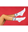 Комплект от 2 чифта дамски памучни бели чорапи-2 снимка