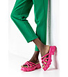 Розови дамски чехли с масивна платформа Carla-4 снимка