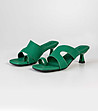 Зелени дамски чехли с асиметричен дизайн Sobella-2 снимка