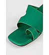 Зелени дамски чехли с асиметричен дизайн Sobella-3 снимка