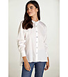 Бяла памучна дамска риза Dita-0 снимка