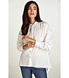 Бяла памучна дамска риза Dita-2 снимка
