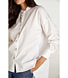 Бяла памучна дамска риза Dita-3 снимка