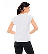Дамска памучна тениска в бяло Folina-1 снимка