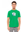 Зелена мъжка памучна тениска с принт в предната част Zam-0 снимка