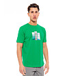 Зелена мъжка памучна тениска с принт в предната част Zam-1 снимка