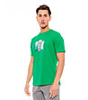 Зелена мъжка памучна тениска с принт в предната част Zam-2 снимка